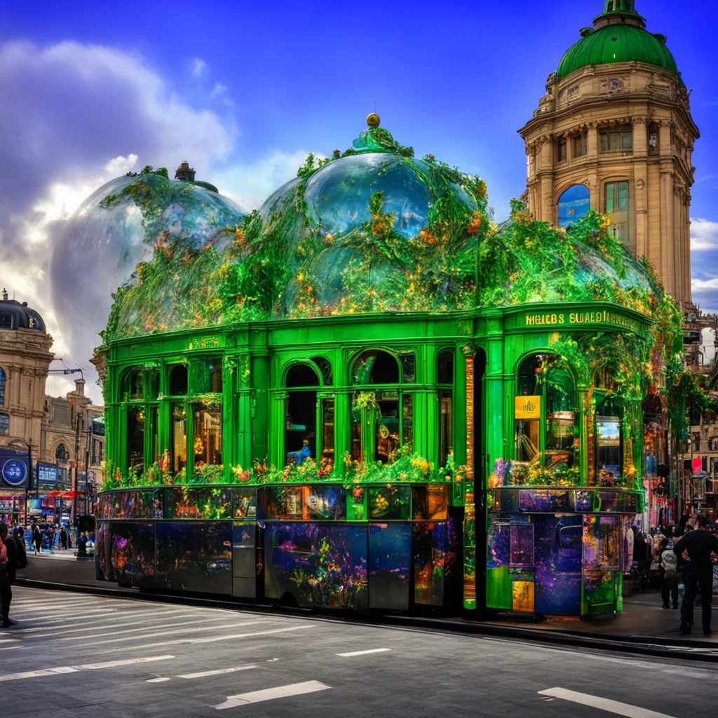 [Melbournes flinders street] by [Avatar Movie] art style on a sky island20 bubbles10 aquarium scene10 lights10 One Melbo